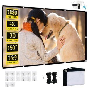 150-Inch 4K Foldable Projector Screen - Outdoor/Indoor