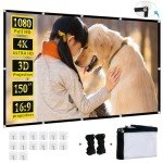 150-Inch 4K Foldable Projector Screen - Outdoor/Indoor