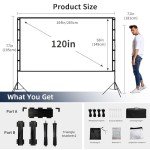 120-Inch Portable Projector Screen with Stand