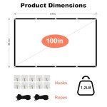 TOWOND 100-Inch HD Projector Screen for Home & Outdoors