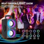 TPyesss 80W Portable Bluetooth Speakers with Lights