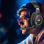 Versatile Gaming Headset with RGB Light and Mic