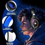 Versatile Gaming Headset with RGB Light and Mic