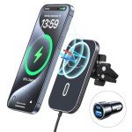 MagSafe Car Mount Charger with 360° Rotation