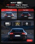 3-Channel 4K Dash Cam with Night Vision