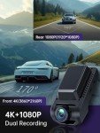 Ecomoment 4K/2.5K Dual Dash Cam with Wi-Fi