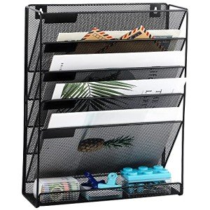 Mesh 5-Tier Desk File Organizer with Tray