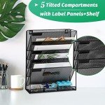 Mesh 5-Tier Desk File Organizer with Tray