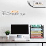 5-Tier Metal Letter Tray Desk Organizer - Black