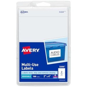 Avery Removable Printable Labels, 2" x 4", White