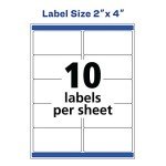 Avery 2" x 4" UltraHold Waterproof Labels, 500 Count