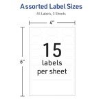 Avery Waterproof No-Iron Fabric Labels, 45 Pack