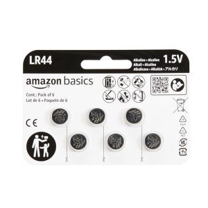 Amazon Basics LR44 Alkaline Button Batteries - 6 Pack