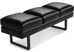 Furmax Faux Leather Waiting Room Bench Seat, Black