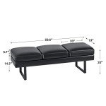 Furmax Faux Leather Waiting Room Bench Seat, Black
