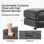 Furmax Faux Leather Waiting Room Bench Seat, Black