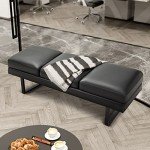 Furmax Faux Leather Waiting Room Bench Seat, Black
