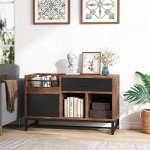 Tribesigns 39" Rustic Brown File Cabinet with Shelves