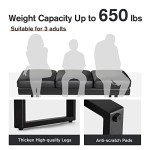 Furmax Faux Leather Waiting Room Bench Seat, Black