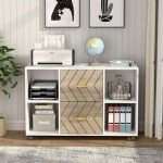 Tribesigns Mobile 2 Drawer File Cabinet - White