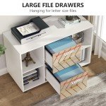 Tribesigns Mobile 2 Drawer File Cabinet - White