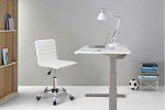 Furmax White Mid Back Vanity Makeup Chair