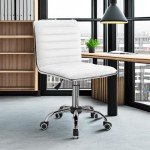 Furmax White Mid Back Vanity Makeup Chair