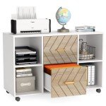 Tribesigns Mobile 2 Drawer File Cabinet - White