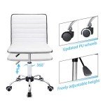 Furmax White Mid Back Vanity Makeup Chair