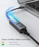 USB to Ethernet Adapter - 4-in-1 Hub