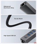 USB to Ethernet Adapter - 4-in-1 Hub