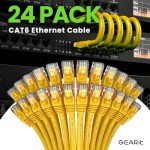 GearIT Cat 6 Ethernet Cable - 6 ft, 24-Pack