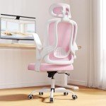Kensaker Ergonomic Pink Office Chair with Lumbar Support