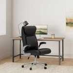 Marsail Ergonomic PU-Leather Office Chair with Lumbar Support