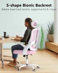 Kensaker Ergonomic Pink Office Chair with Lumbar Support