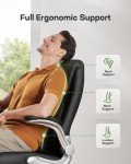 Marsail Ergonomic PU-Leather Office Chair with Lumbar Support