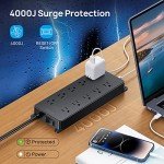 TROND 10-Outlet Surge Protector with USB Ports