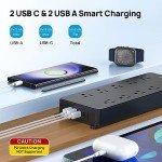 TROND 10-Outlet Surge Protector with USB Ports