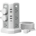 Surge Protector Power Strip Tower with USB Ports