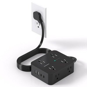 Ultra Thin Power Strip with 8 Outlets & USB Ports