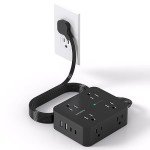 Ultra Thin Power Strip with 8 Outlets & USB Ports