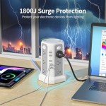 Surge Protector Power Strip Tower with USB Ports