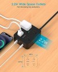 Ultra Thin Power Strip with 8 Outlets & USB Ports