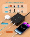 Ultra Thin Power Strip with 8 Outlets & USB Ports