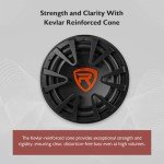 Rockville 12" 1200W Slim Powered Car Subwoofer