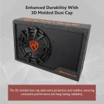 Rockville 12" 1200W Slim Powered Car Subwoofer