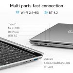 jumper Laptop, 4GB DDR4 RAM 128GB SSD, Office 365 1-Year Subscription, 5205U Processor, Windows 11 Computer with 15.6 Inch HD Display, 38Wh Battery, 2 Stereo Speakers, Type-C, USB3.0, Numeric Keypad.