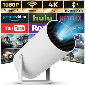 Portable 4K Mini Projector with WiFi and Bluetooth