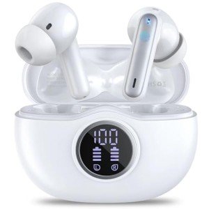 HKERR Wireless Earbuds with Noise Cancelling & Bass