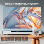 Portable 4K Mini Projector with Adjustable Stand